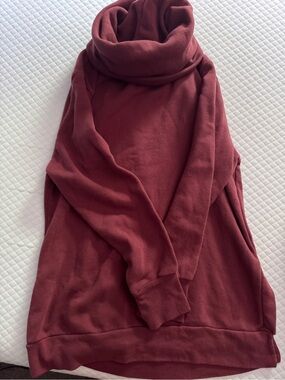 Cozy Cowl Neck Sweater Tunic - Wine